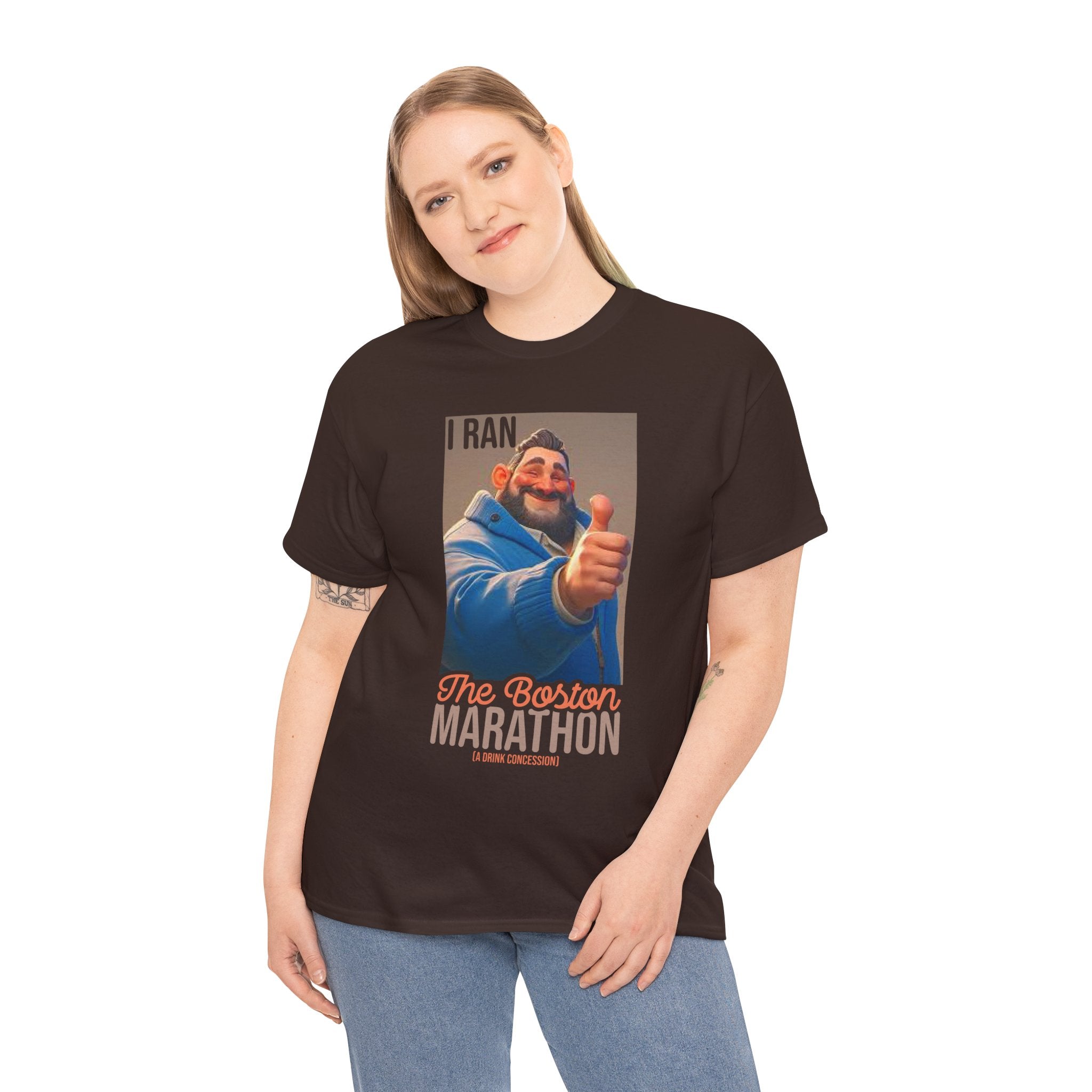 I Ran the Boston Marathon Drink Concession — Funny Marathon Humor T-Shirt