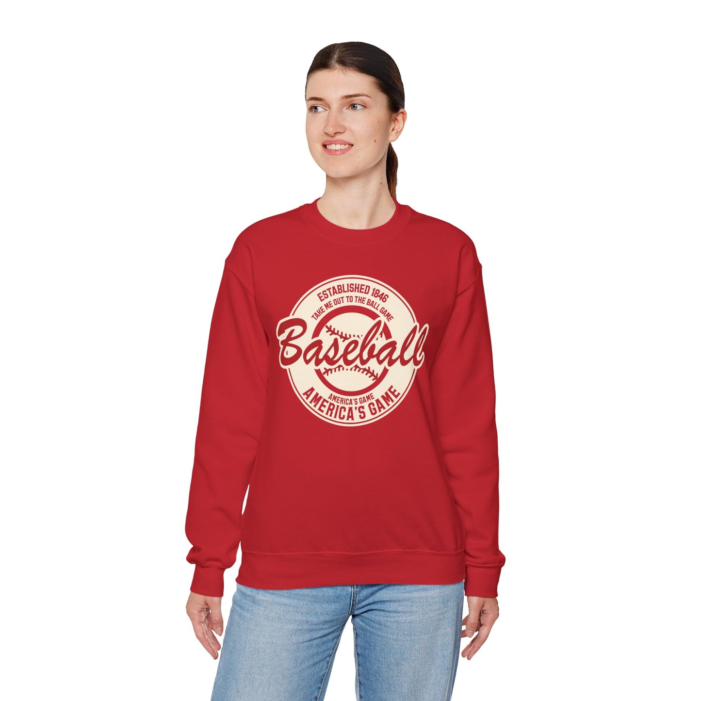 Vintage America's Game Sweatshirt - Classic Baseball Fan Crewneck