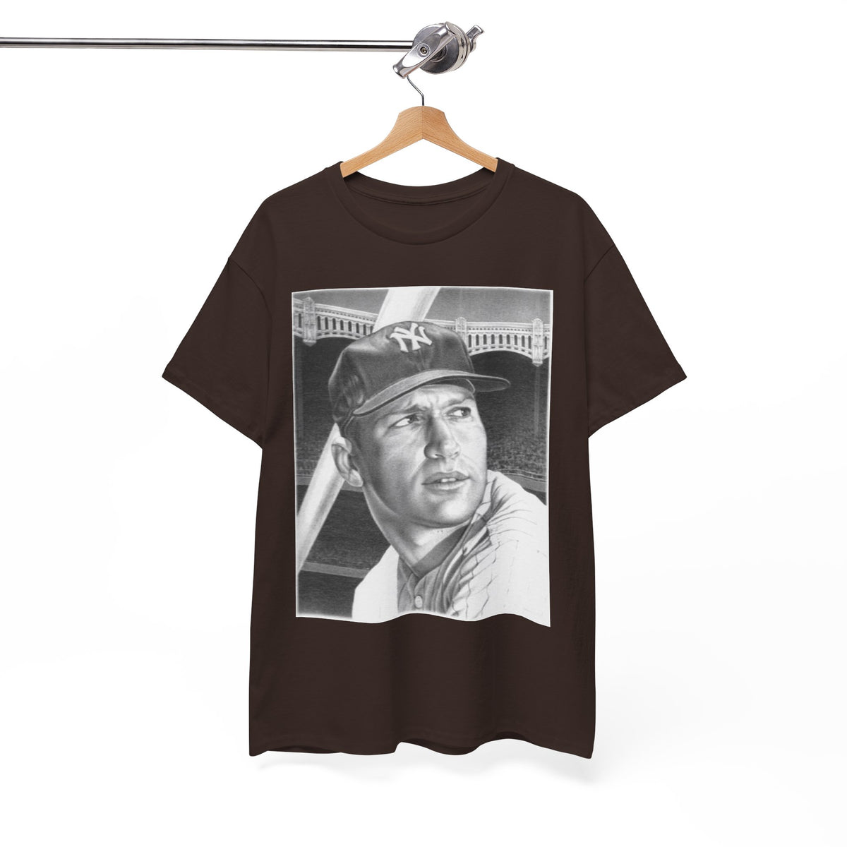 Vintage Baseball Portrait T-Shirt – Classic Retro Player Tee