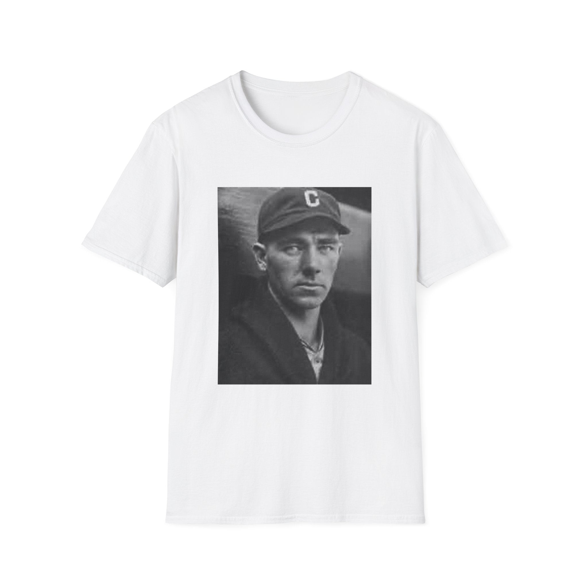 Vintage Baseball Portrait T-Shirt — Early 1900s Cleveland Player Photo