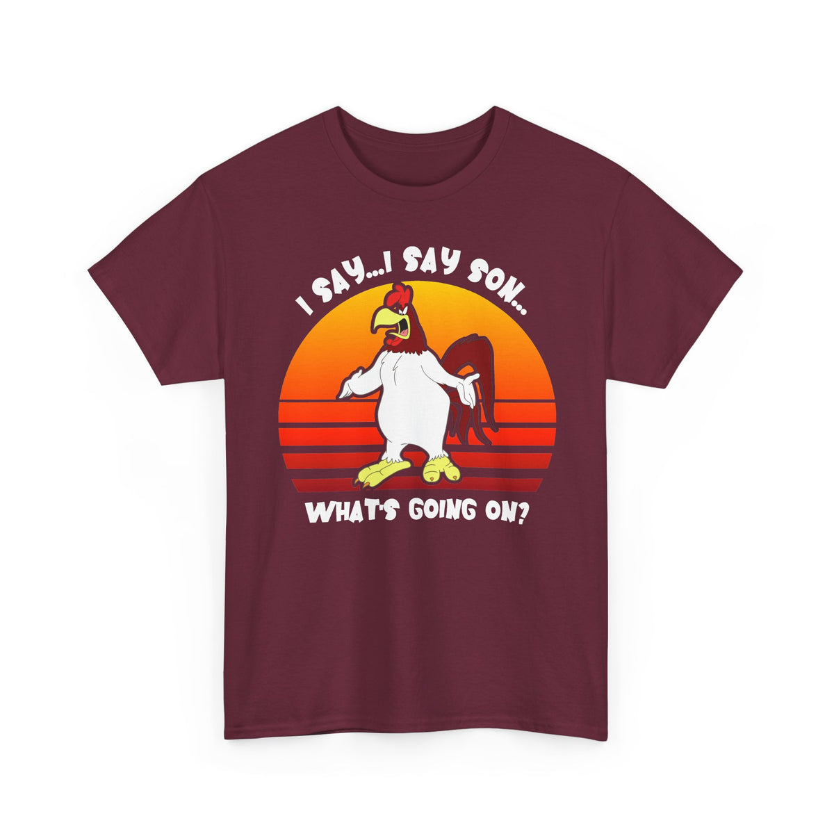 Chicken Disco Tee — “I Say, I Say Soul, What’s Going On?” Retro Sunset Graphic T-Shirt