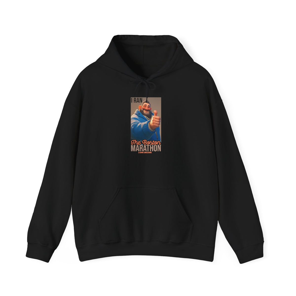 I Ran The Boston Marathon Drink Concession Hoodie — Funny Marathon Humor Pullover