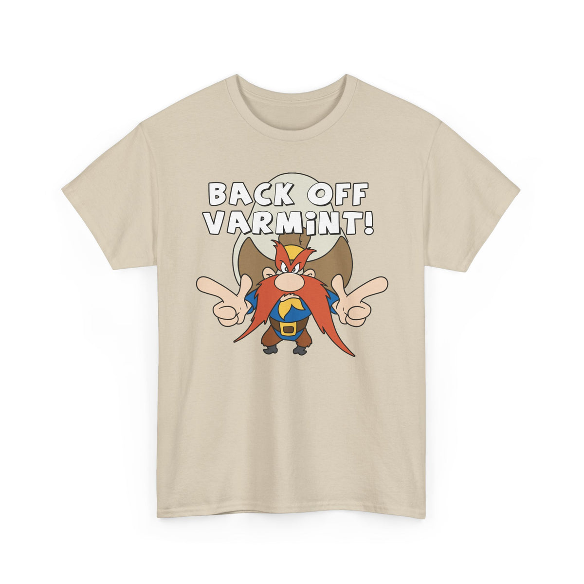 Back Off Varmint! Cartoon Tee — Funny Retro Outlaw Graphic T-Shirt
