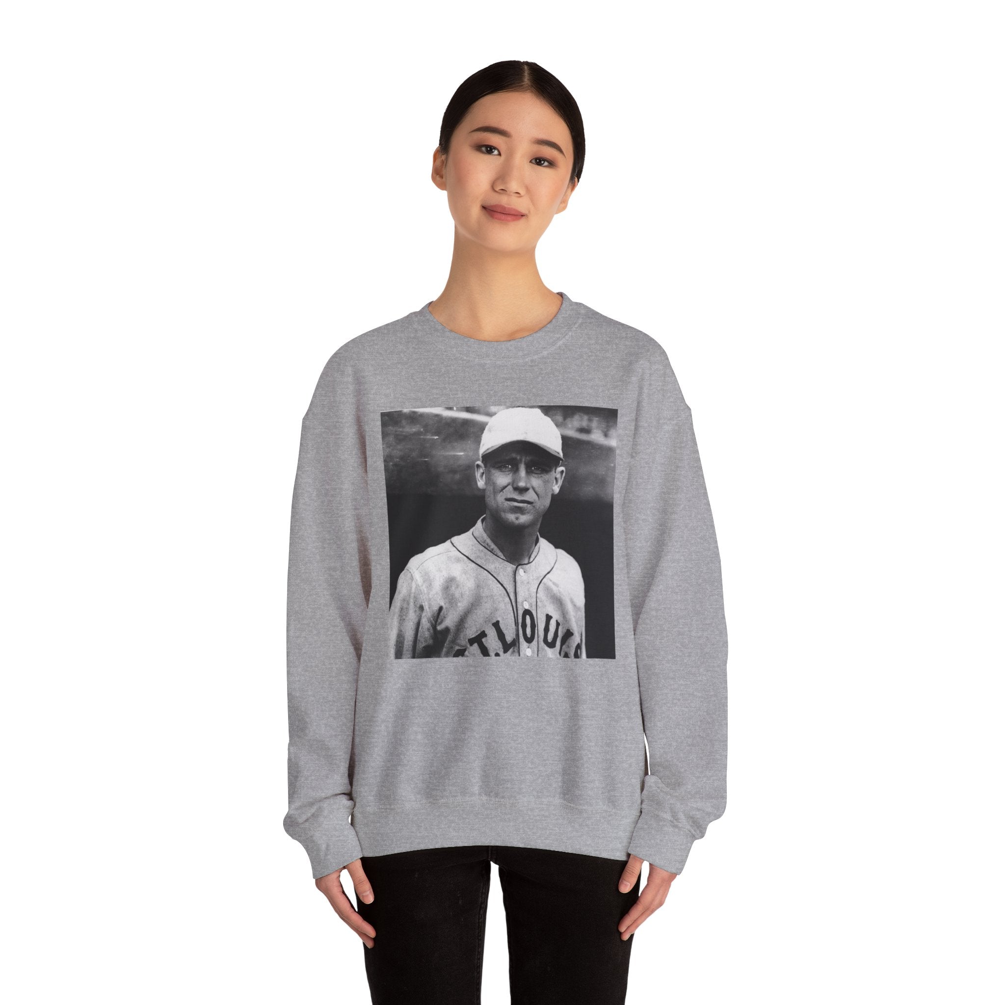 Vintage Baseball Player Sweatshirt - Classic Sports Graphic Crewneck