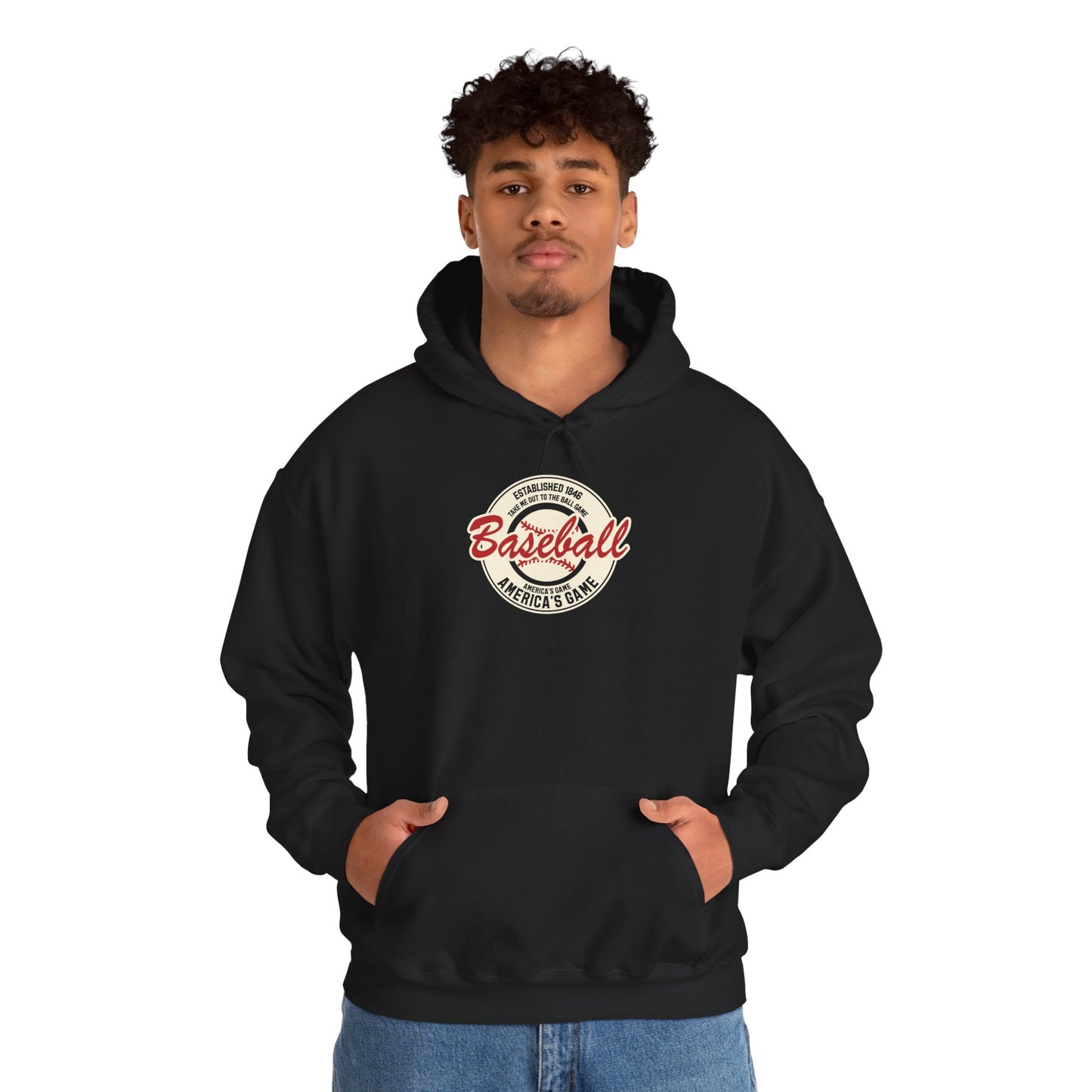 Vintage 'America's Game' Baseball Hoodie — Classic Retro Baseball Pullover Hoodie