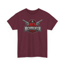 Red Revolver Graphic Tee — Retro Western Guns Logo T-Shirt