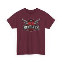 Red Revolver Graphic Tee — Retro Western Guns Logo T-Shirt