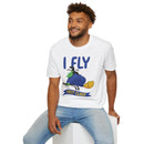 I Fly First Class T‑Shirt — Funny Travel Graphic Tee