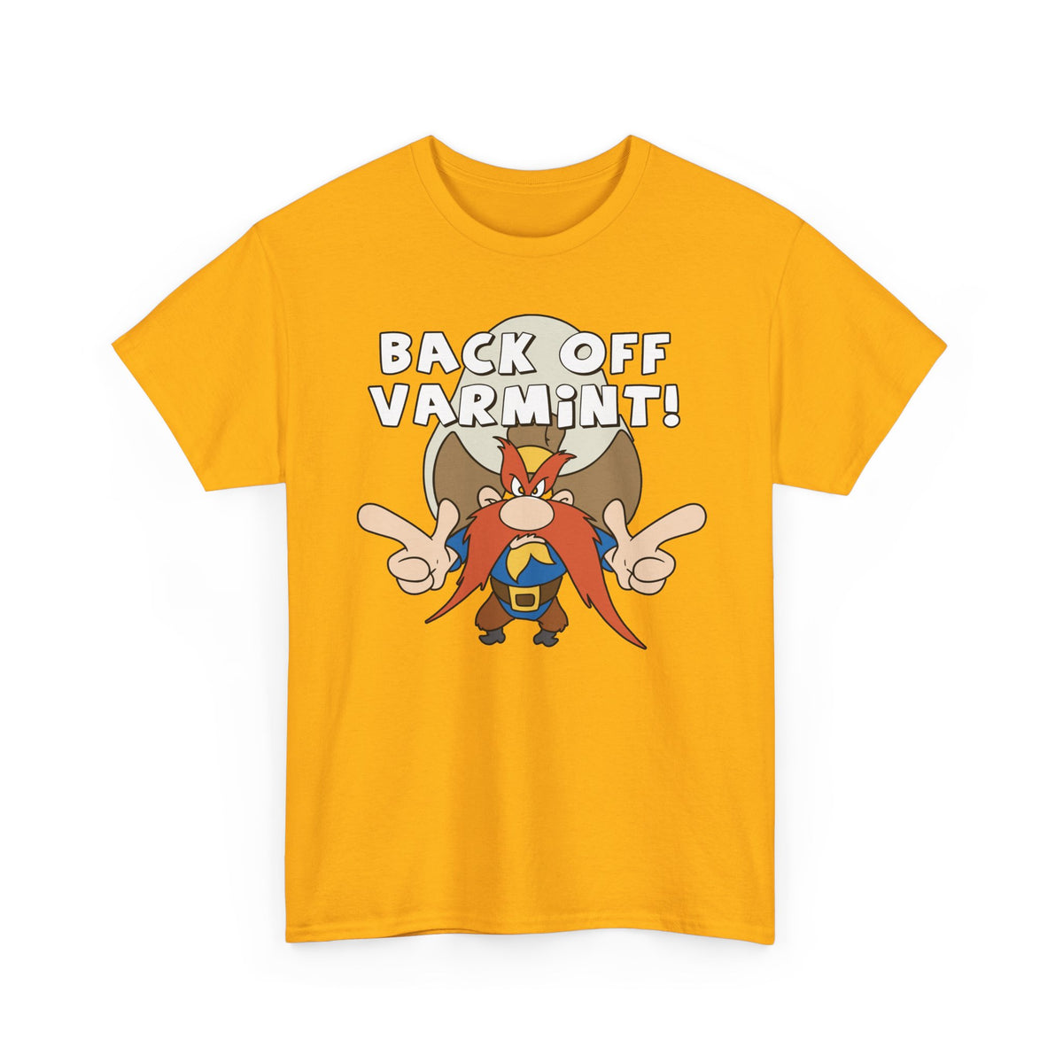 Back Off Varmint! Cartoon Tee — Funny Retro Outlaw Graphic T-Shirt