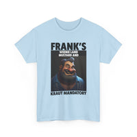 Graphic Tee — "Frank's Weenie Land Mustard and Kraut Mandatory" Retro Character T-Shirt