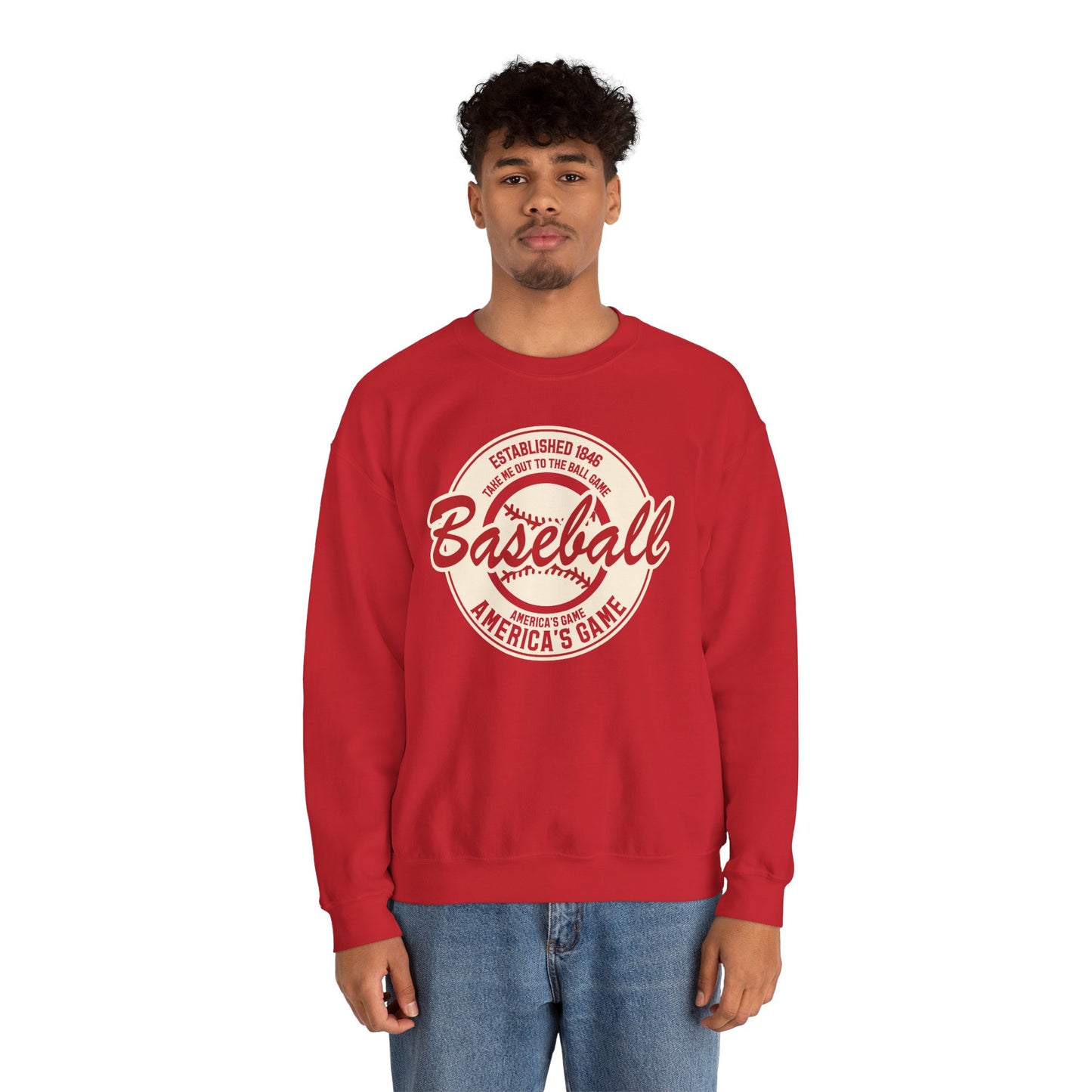 Vintage America's Game Sweatshirt - Classic Baseball Fan Crewneck