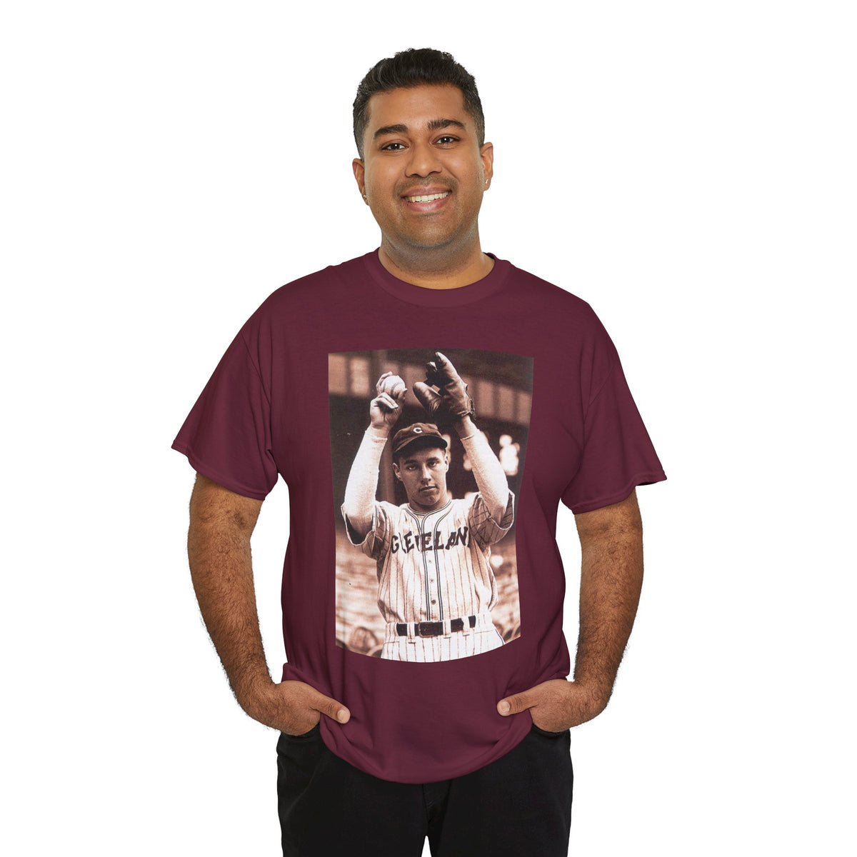 Vintage Cleveland Baseball Photo T-Shirt – Retro Player Graphic Tee