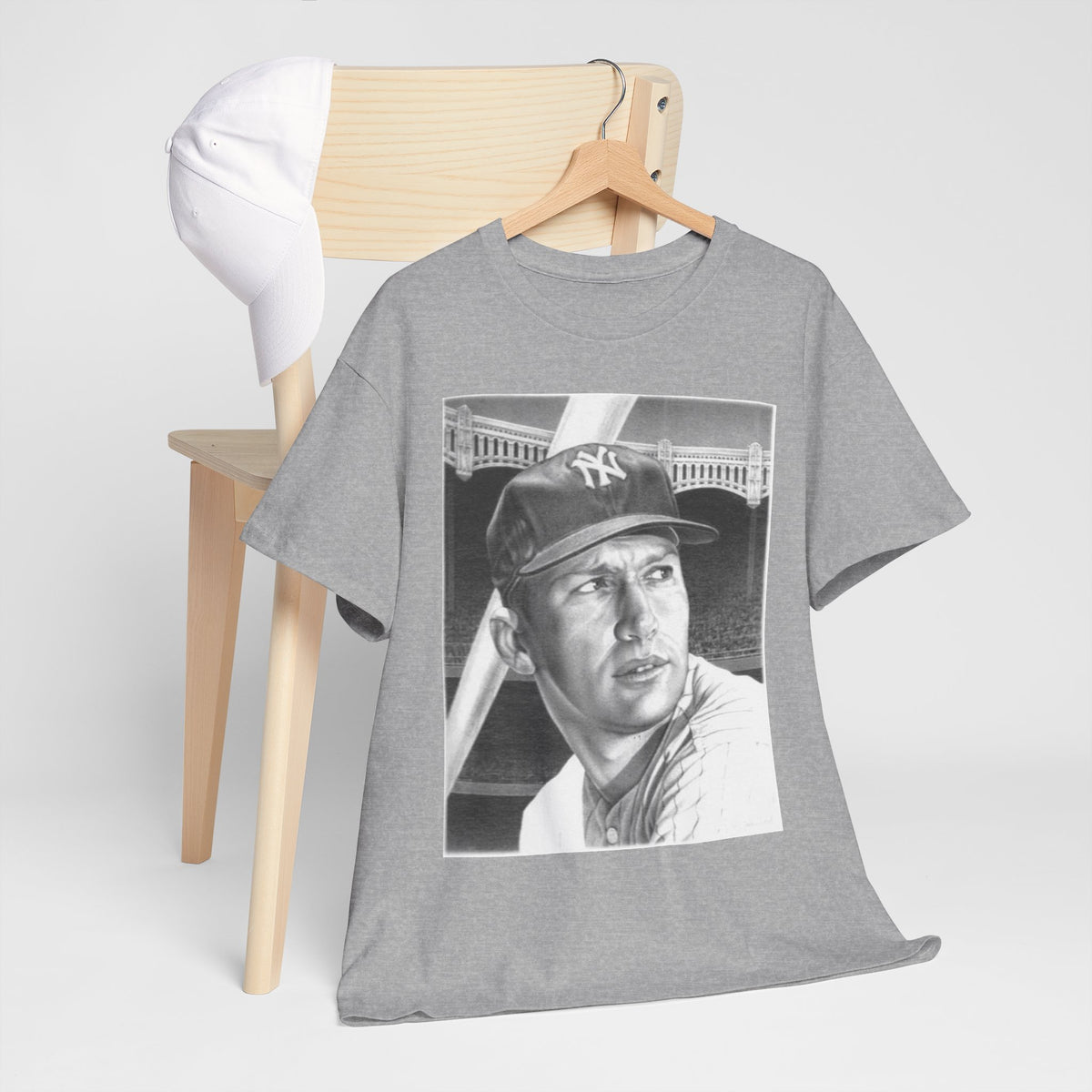 Vintage Baseball Portrait T-Shirt – Classic Retro Player Tee