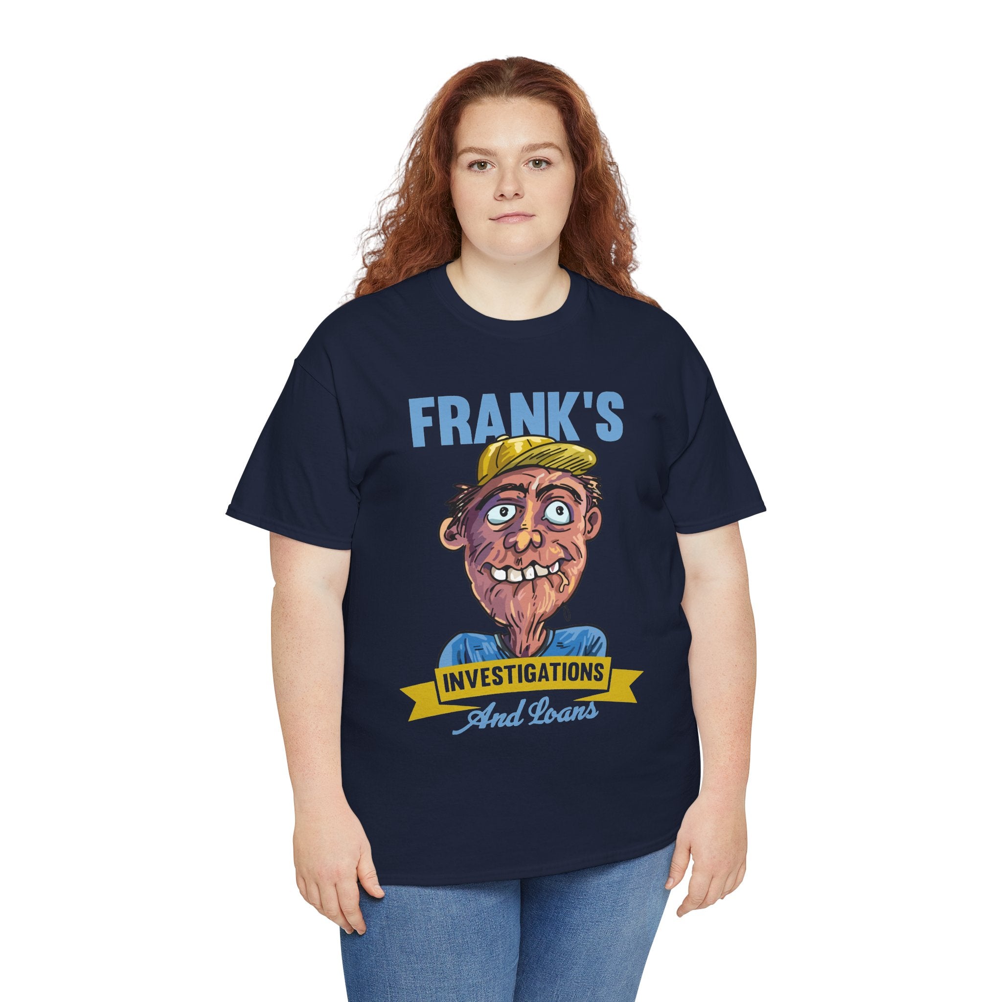 Frank's Investigations and Loans Funny Retro Character Vintage Humor Graphic T- Shirt
