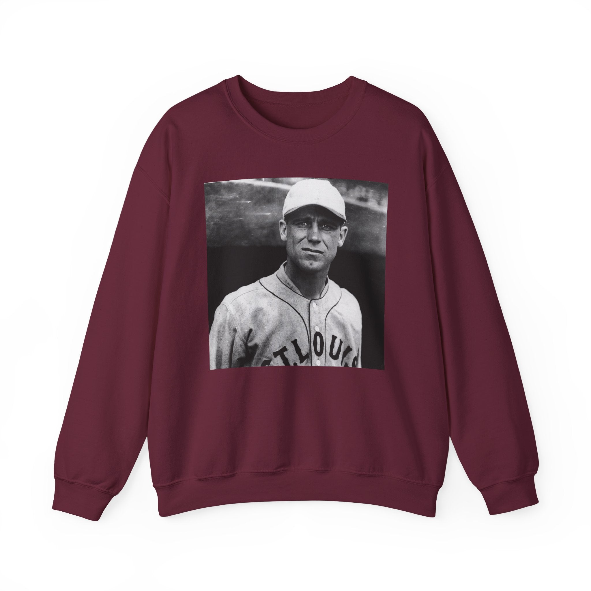Vintage Baseball Player Sweatshirt - Classic Sports Graphic Crewneck
