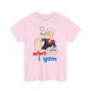 Popeye "I Yam What I Yam" Graphic Tee — Retro Cartoon Sailor Humor T-Shirt