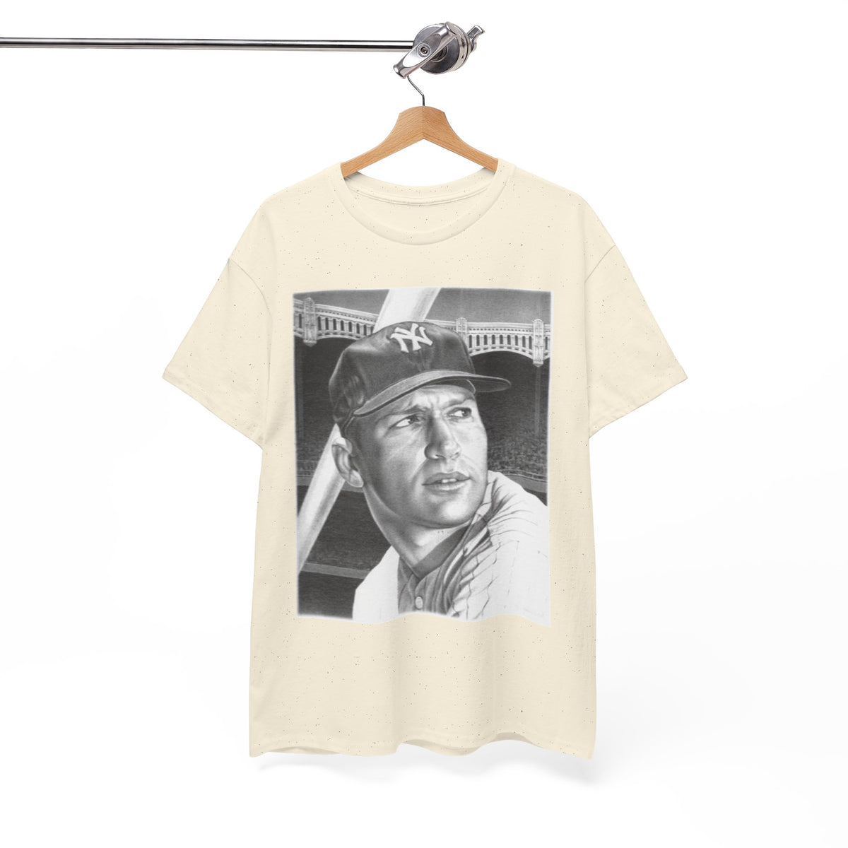Vintage Baseball Portrait T-Shirt – Classic Retro Player Tee