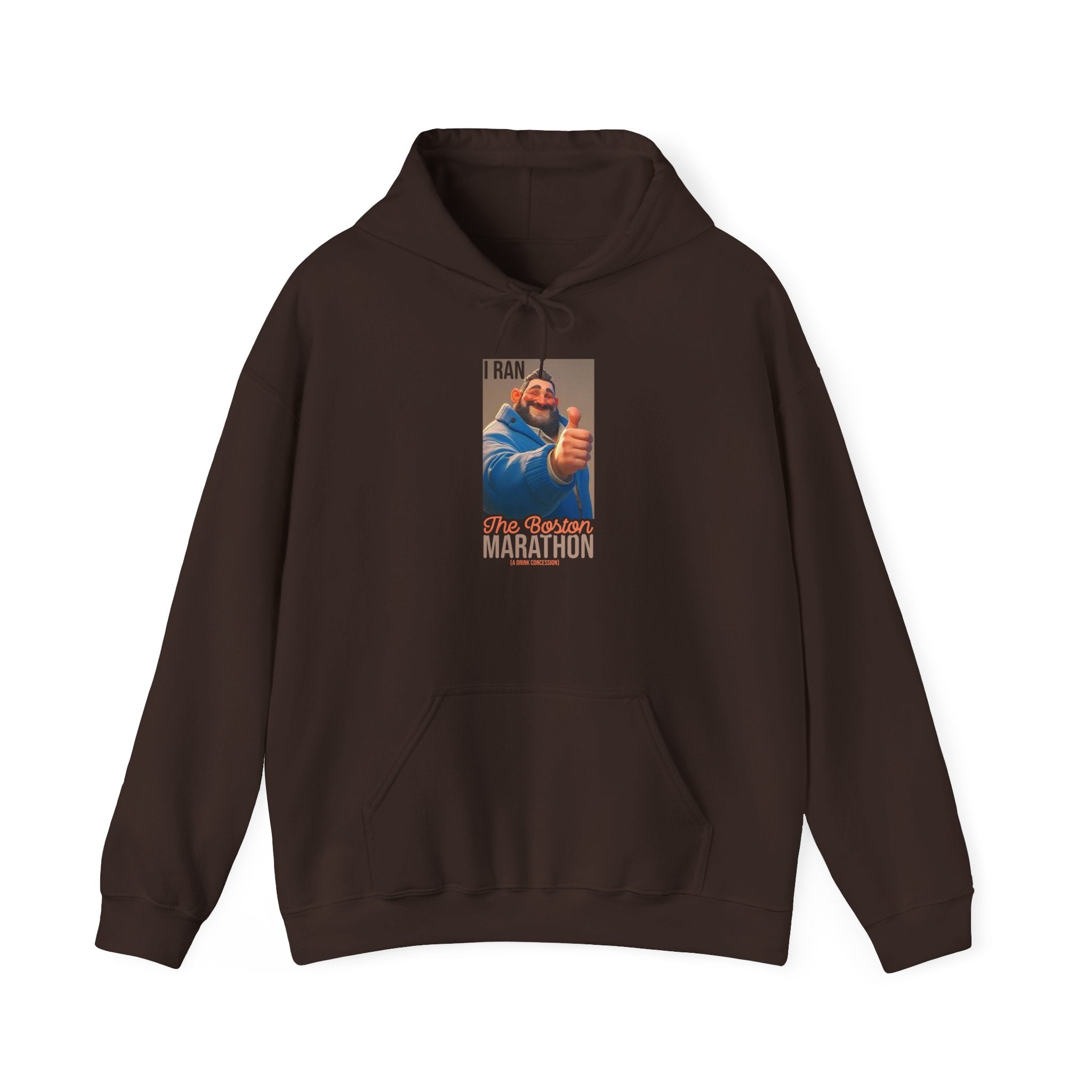 I Ran The Boston Marathon Drink Concession Hoodie — Funny Marathon Humor Pullover
