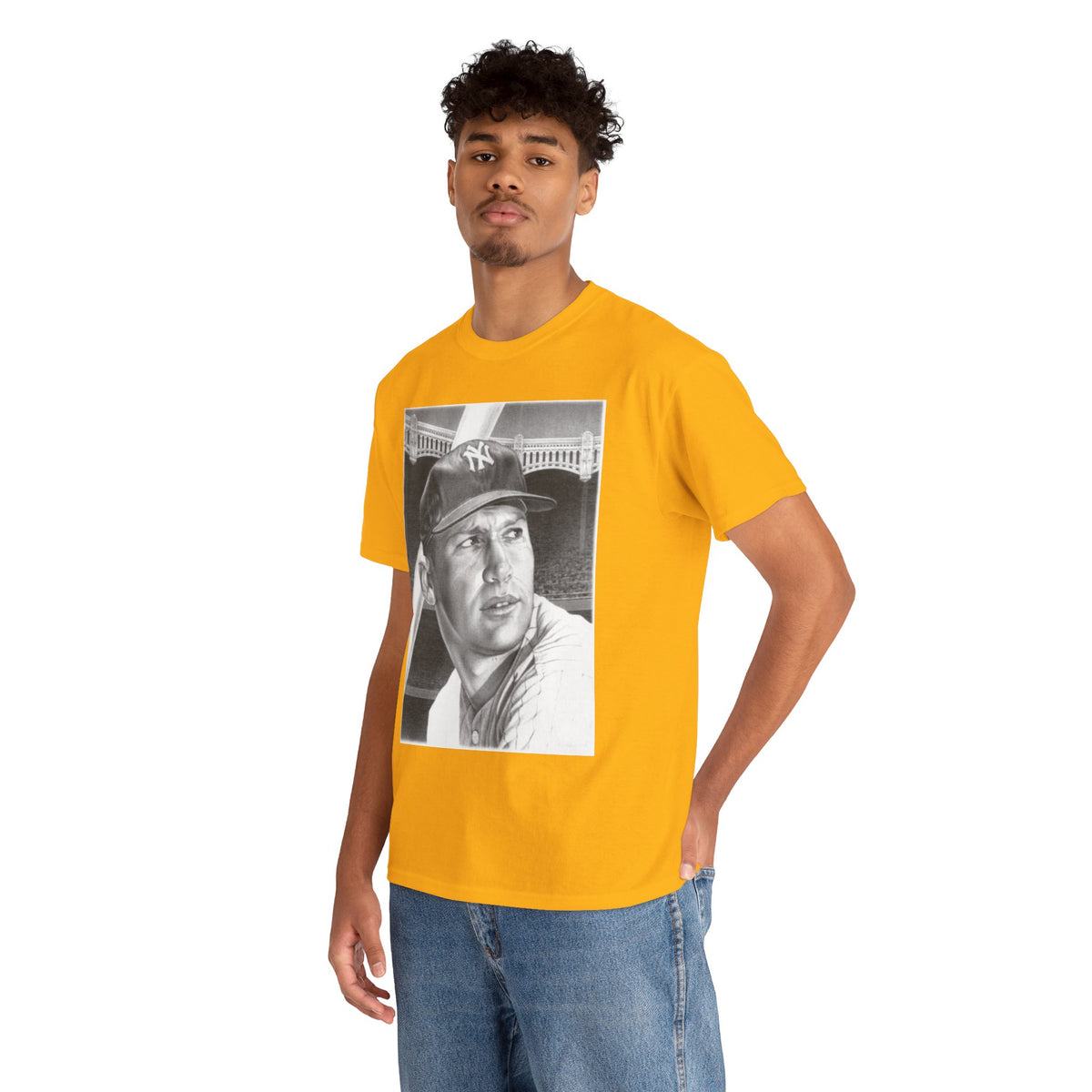 Vintage Baseball Portrait T-Shirt – Classic Retro Player Tee