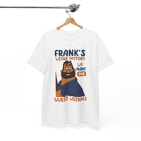Frank’s Weenie Factory T-Shirt — "We Have the Wurst Weenies" Cartoon Tee