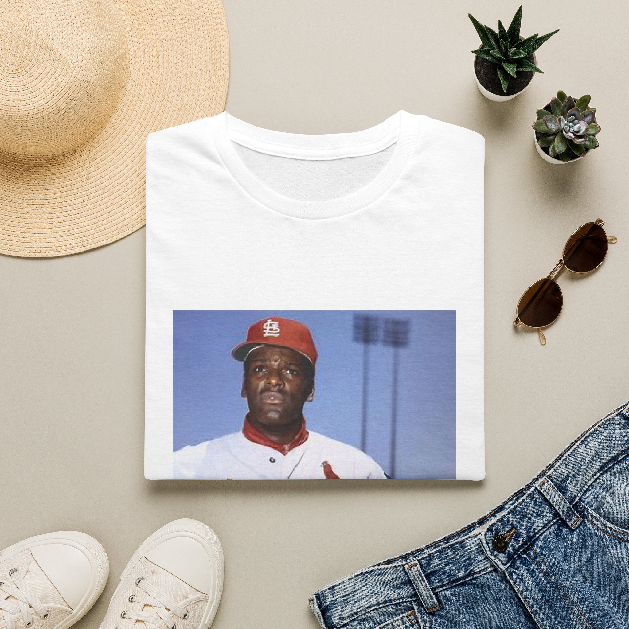 Baseball Graphic T-Shirt — Vintage Cardinals Player Photo Tee