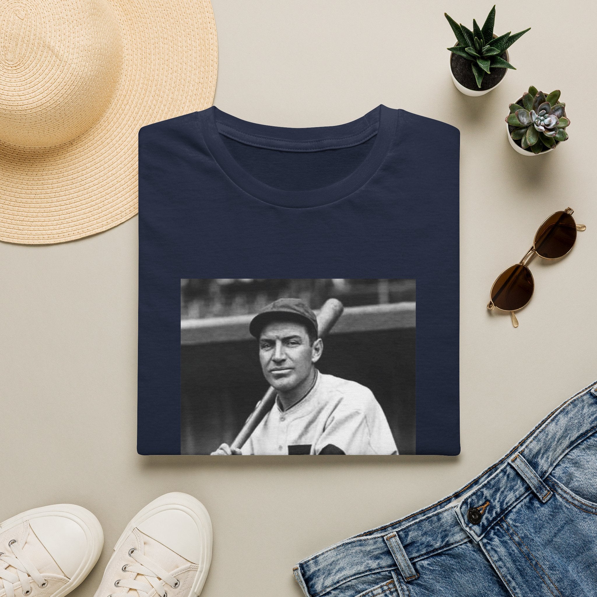 Vintage Baseball Player Photo T-Shirt