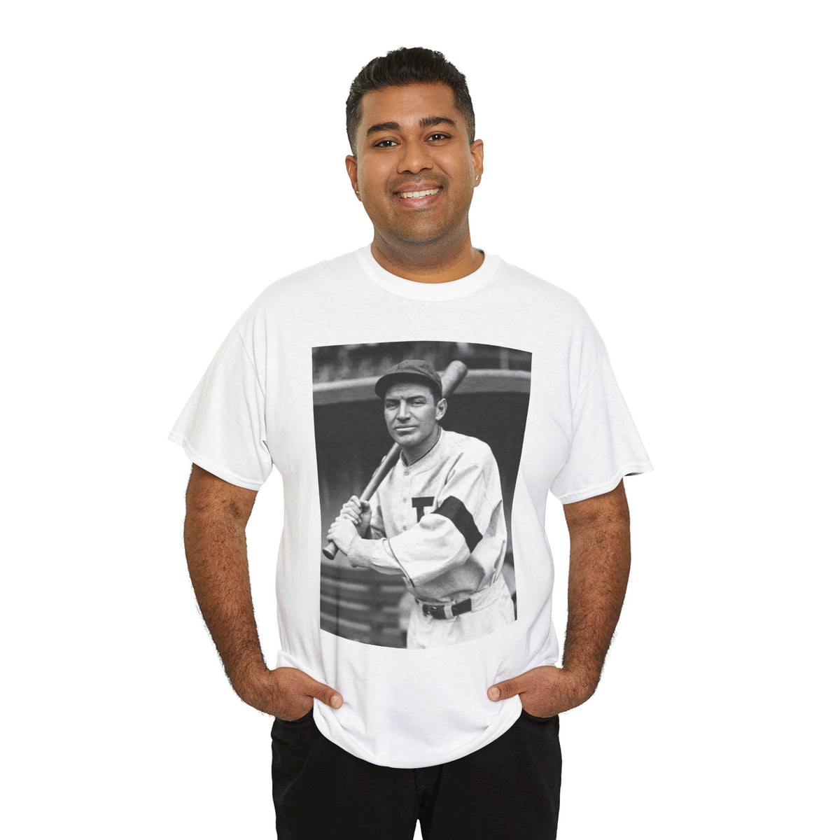 Retro Baseball Player T-Shirt - Old School Black & White Classic Legend Tee