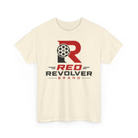 Red Revolver Logo Tee — Retro Gun Cylinder Graphic T-Shirt