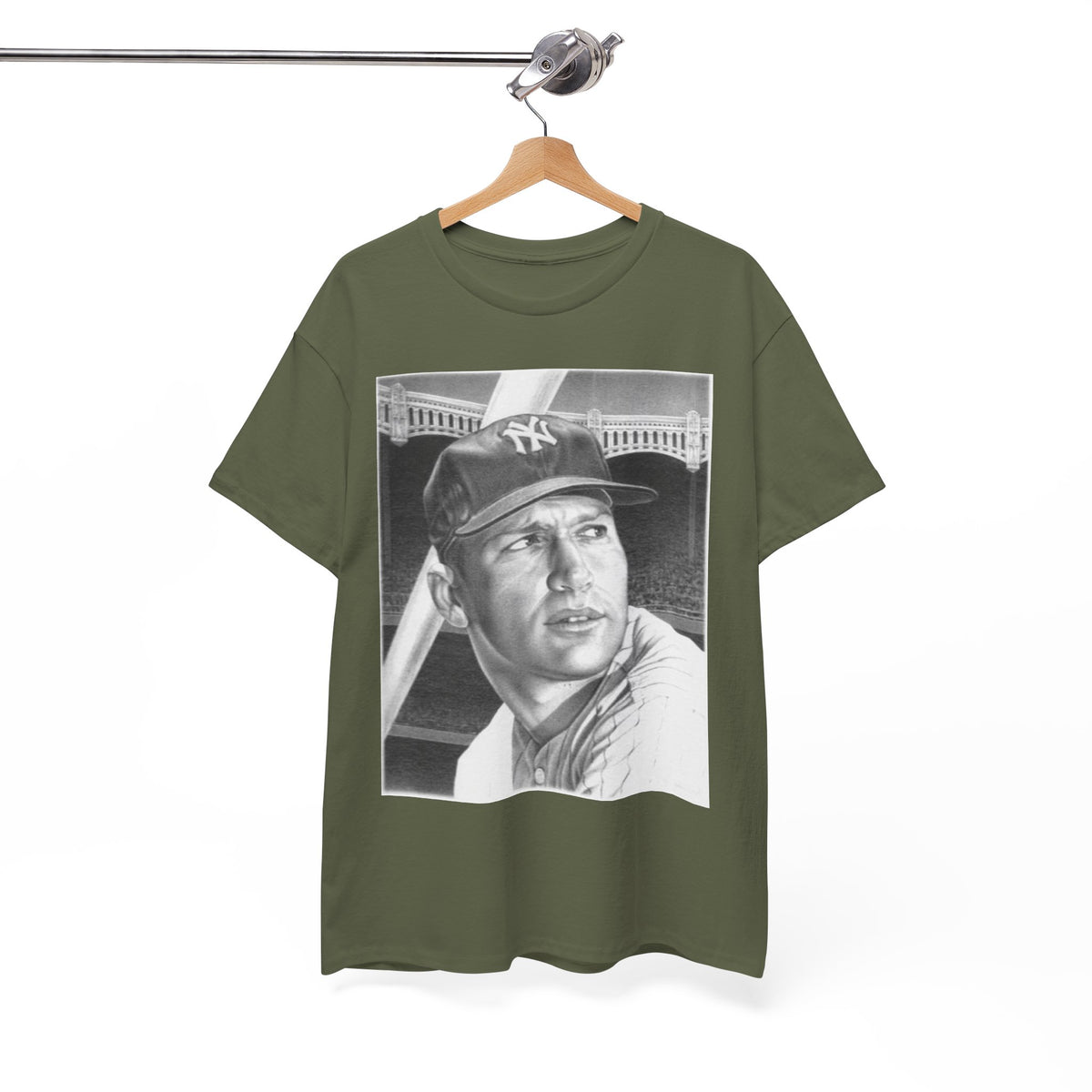 Vintage Baseball Portrait T-Shirt – Classic Retro Player Tee