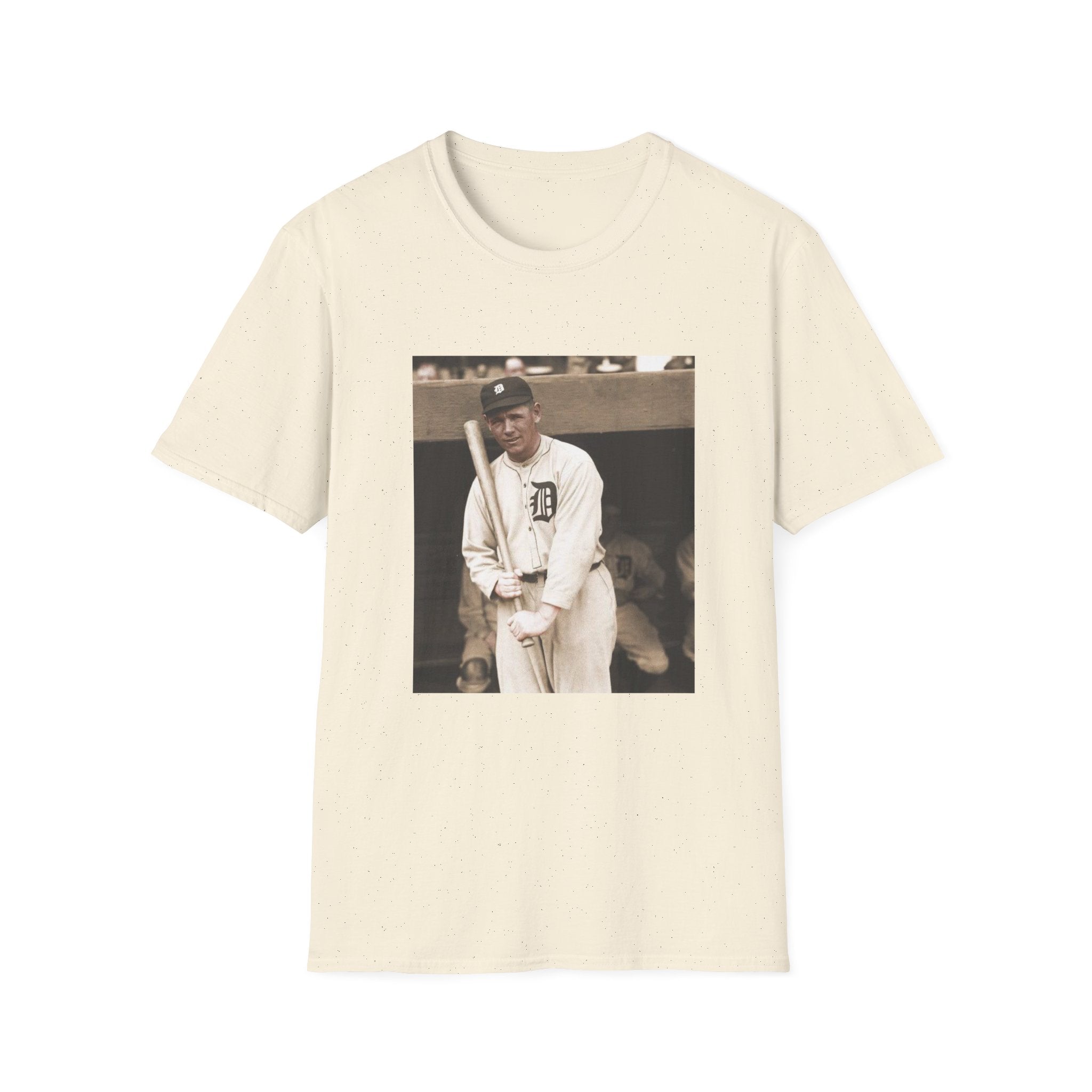 Vintage Baseball Photo T-Shirt — Classic Detroit Tigers Player Portrait