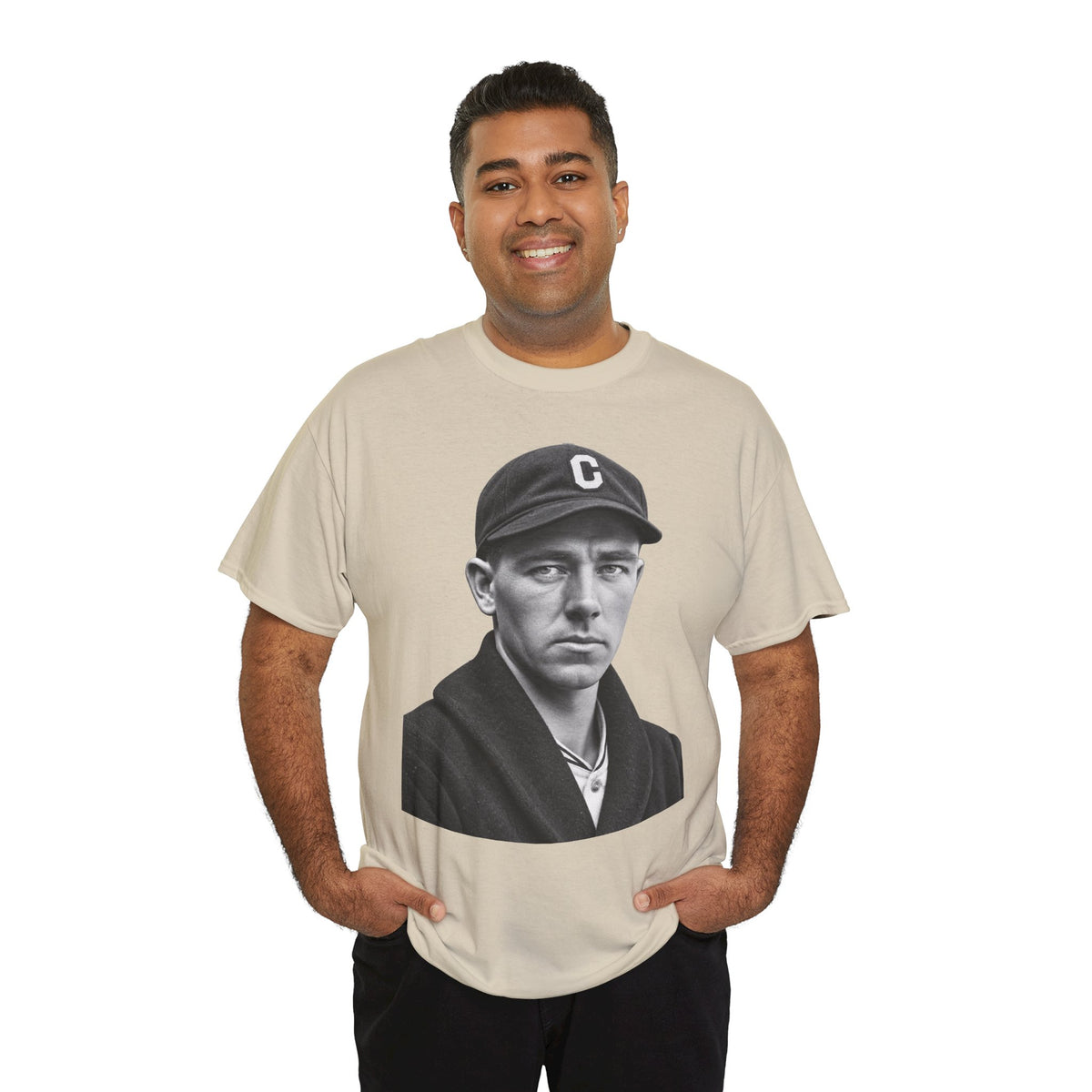 Vintage Baseball Player Portrait Tee