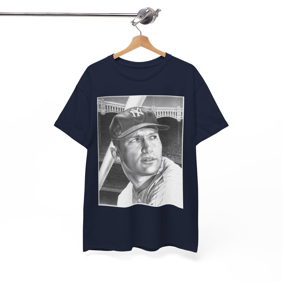 Vintage Baseball Portrait T-Shirt – Classic Retro Player Tee