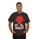 Linebacker Mascot Football T-Shirt — Red Fierce Heart Graphic