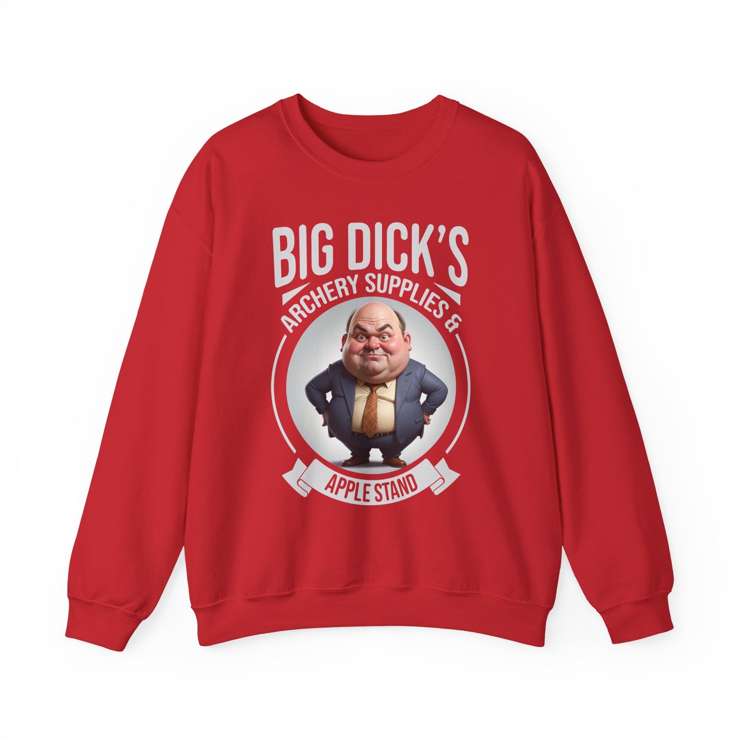 "Big Dick's Archery Supplies & Apple Stand" Funny Crewneck Sweatshirt