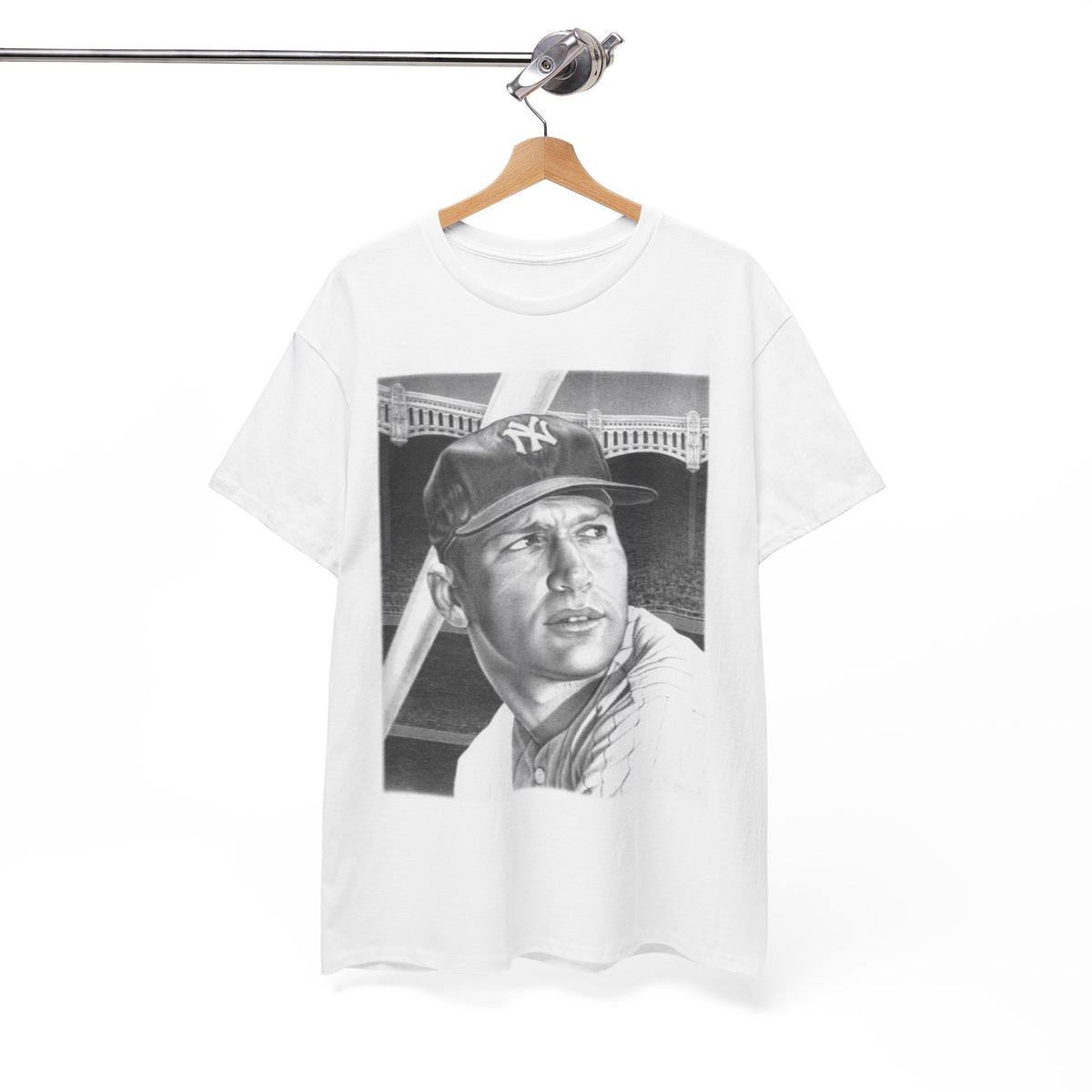 Vintage Baseball Portrait T-Shirt – Classic Retro Player Tee
