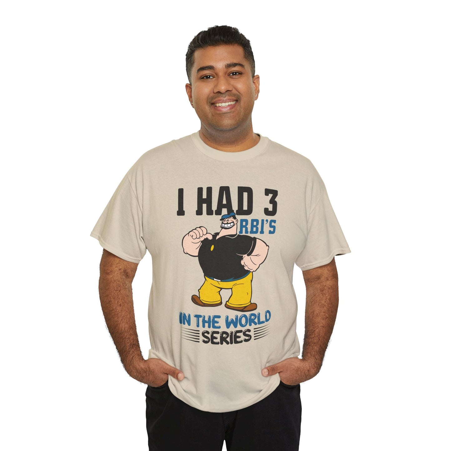 I Had 3 RBIs In the World Series Shirt - Funny Baseball Fan Graphic Tee