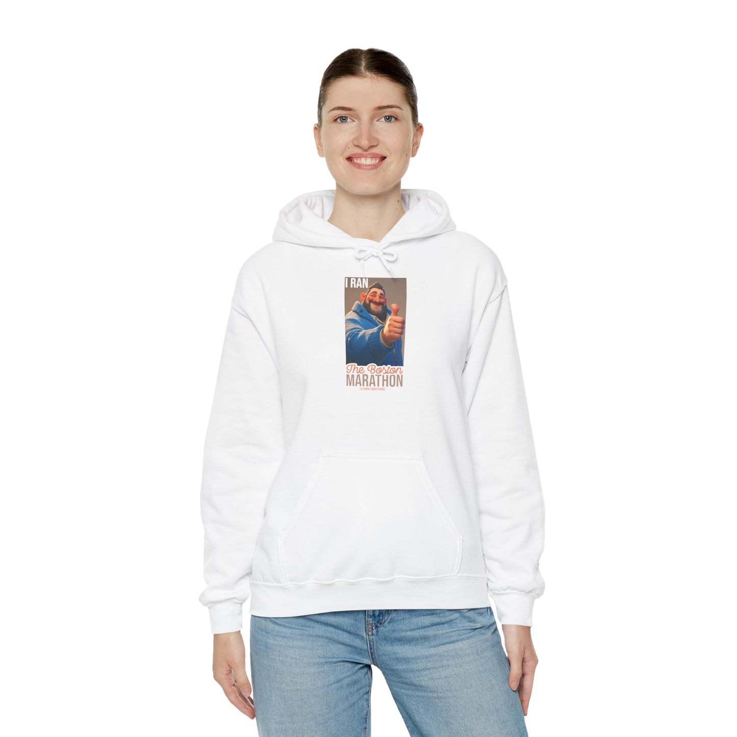I Ran The Boston Marathon Drink Concession Hoodie — Funny Marathon Humor Pullover