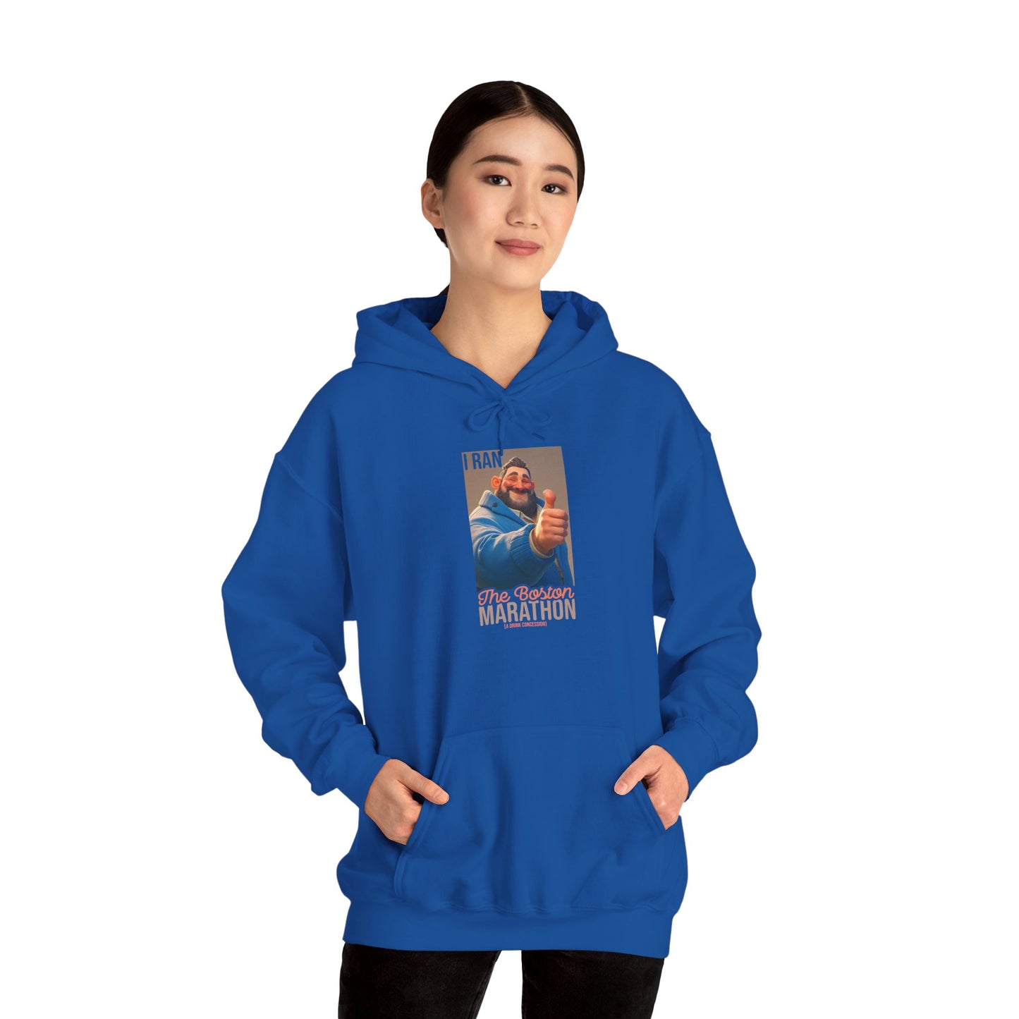 I Ran The Boston Marathon Drink Concession Hoodie — Funny Marathon Humor Pullover
