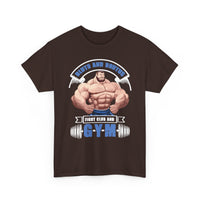 Gym T-Shirt — "Strong & Unstoppable: Built by the Gym" Muscle Fitness Tee