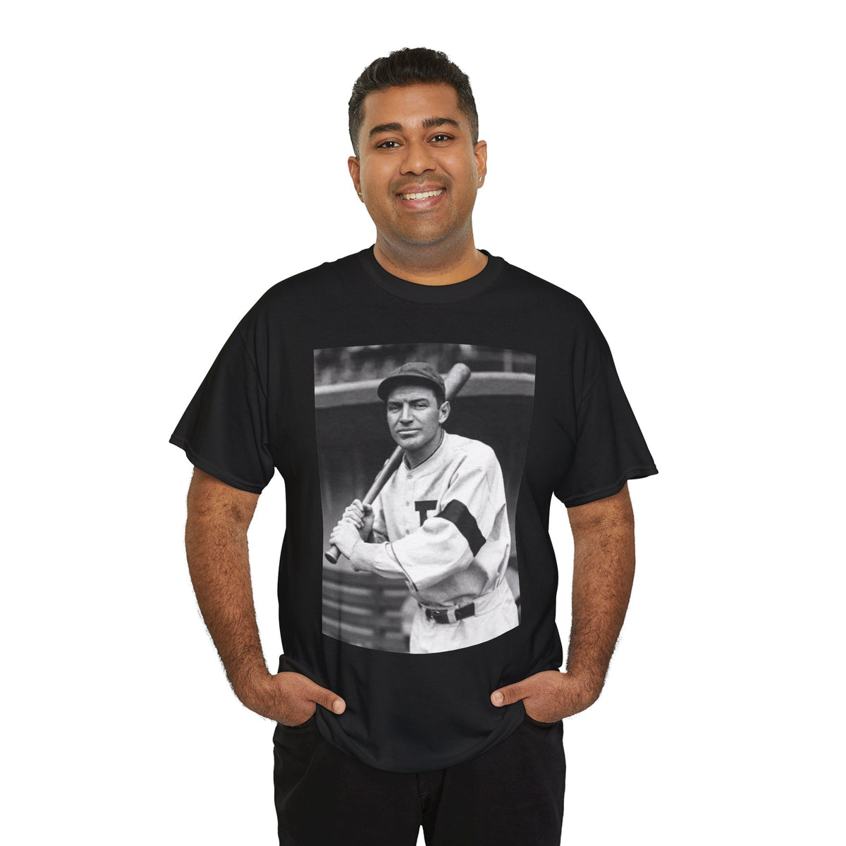 Retro Baseball Player T-Shirt - Old School Black & White Classic Legend Tee