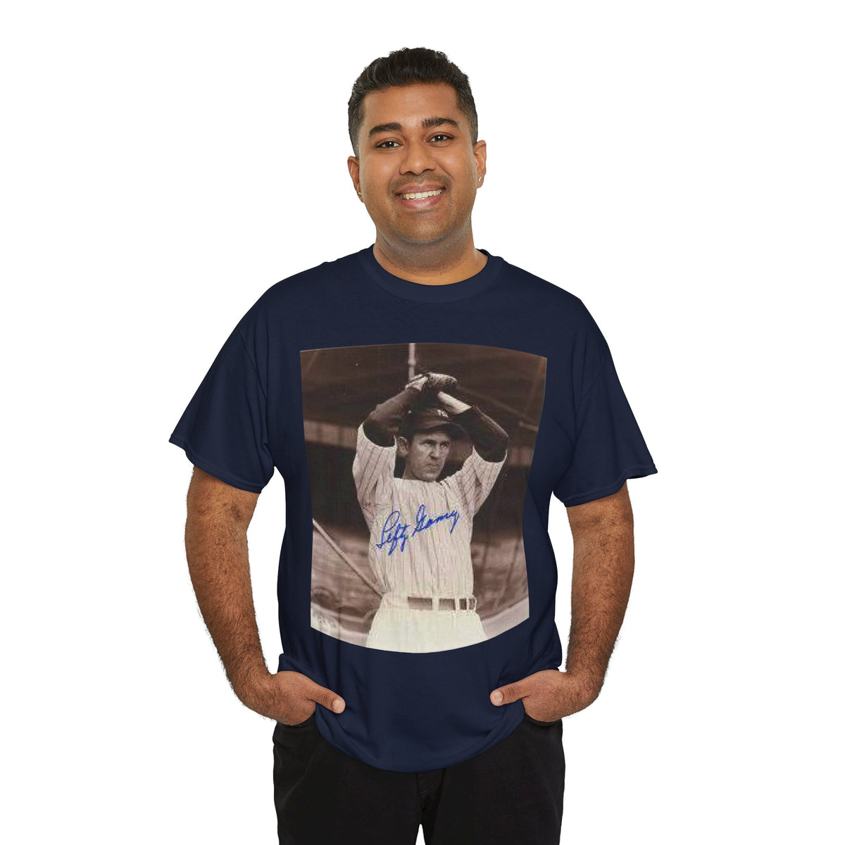 Vintage Babe Ruth Signed Photo T-Shirt — Retro Baseball Autograph Graphic Tee