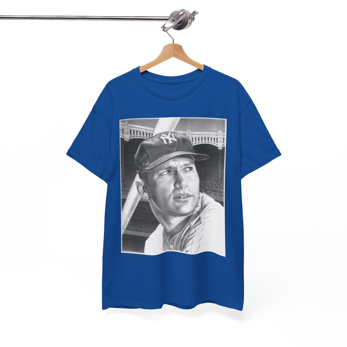 Vintage Baseball Portrait T-Shirt – Classic Retro Player Tee