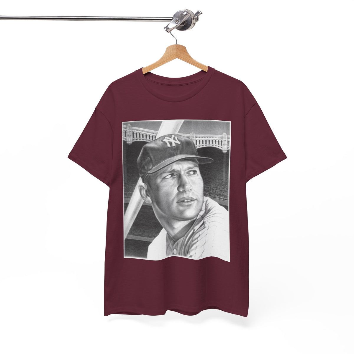 Vintage Baseball Portrait T-Shirt – Classic Retro Player Tee