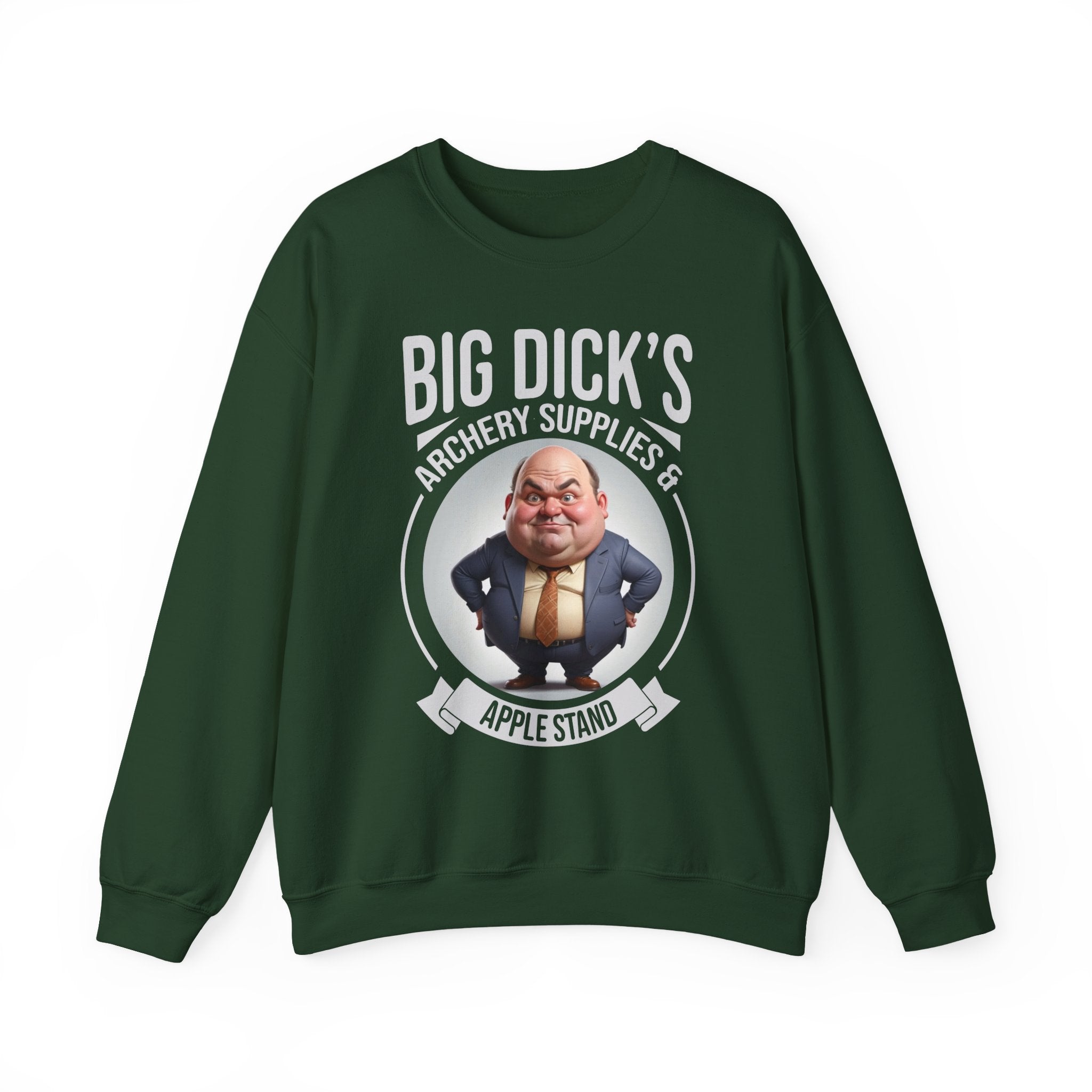 "Big Dick's Archery Supplies & Apple Stand" Funny Crewneck Sweatshirt
