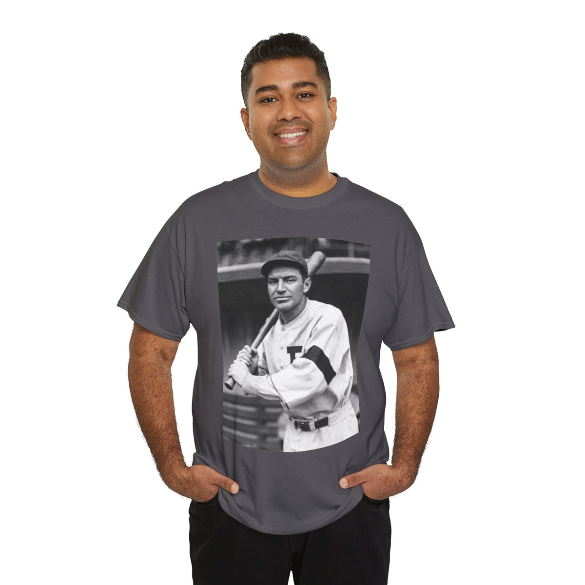 Retro Baseball Player T-Shirt - Old School Black & White Classic Legend Tee