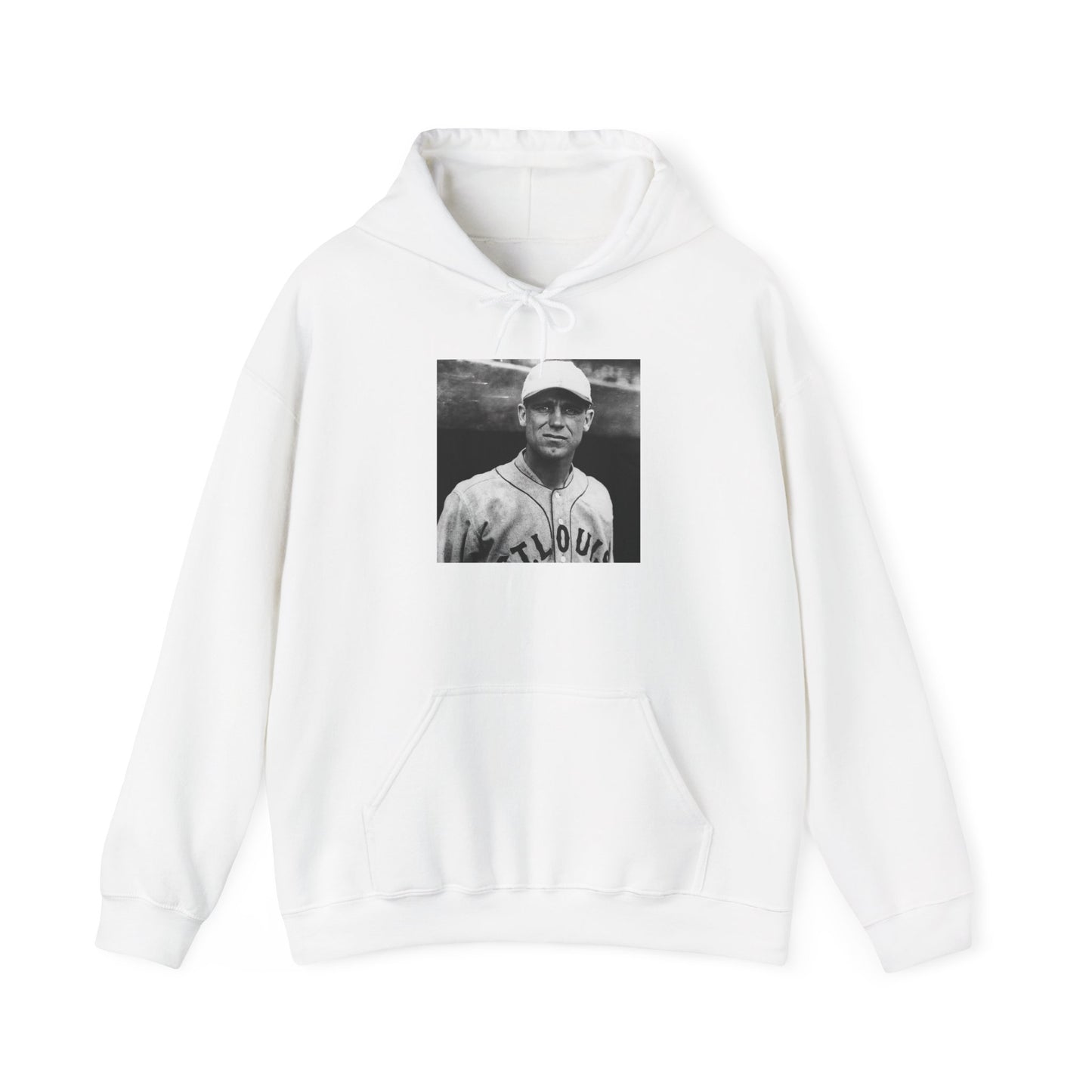 Vintage Baseball Player Hoodie — Classic Sports Graphic Pullover