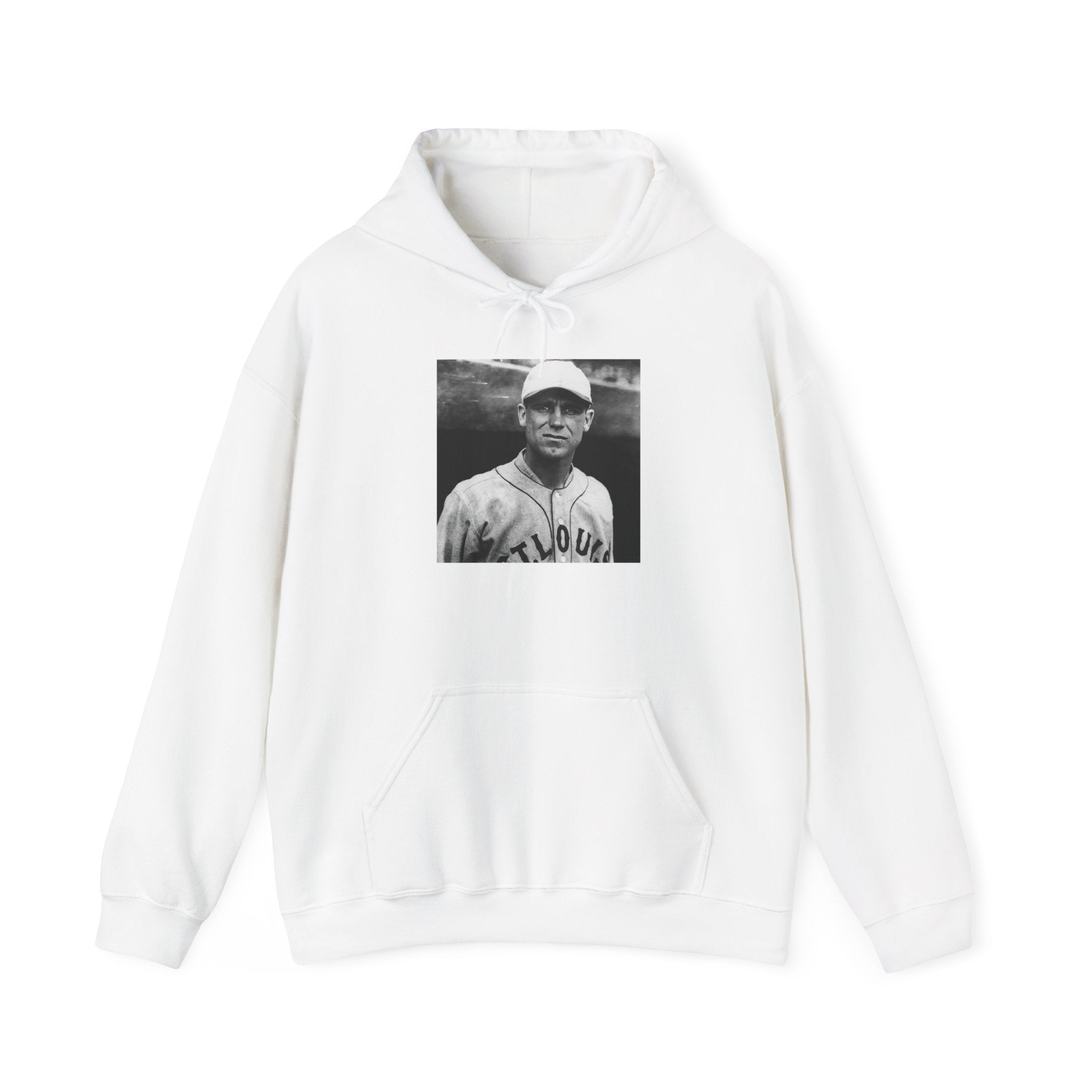 Vintage Baseball Player Hoodie — Classic Sports Graphic Pullover