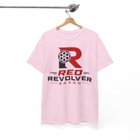 Red Revolver Logo Tee — Retro Gun Cylinder Graphic T-Shirt
