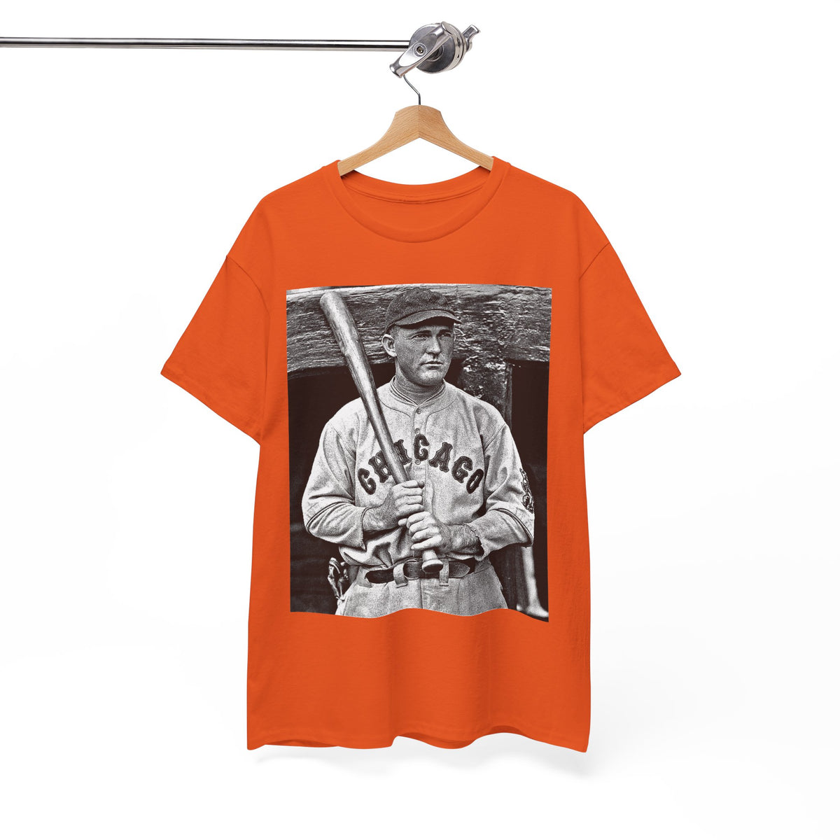 Vintage Chicago Baseball Photo T-Shirt — Retro Black & White Player Legend Tee