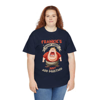 Frankie's Kraut Wurst Funny Graphic Tee — "Just Add Mustard" Novelty T-Shirt